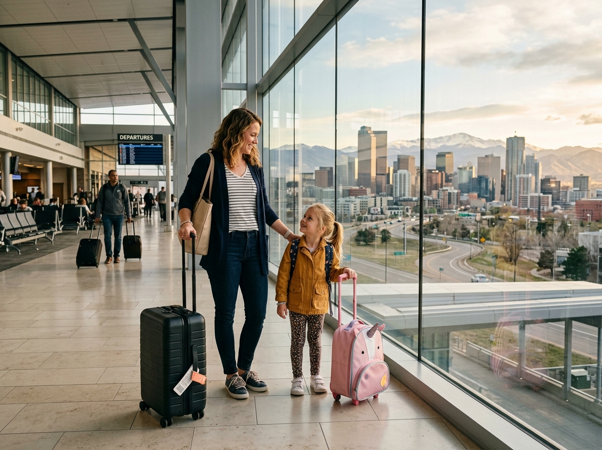 Mother and daughter travelling to Canada